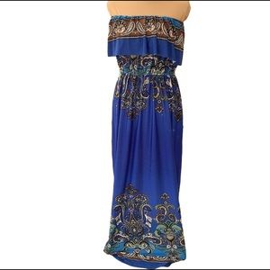 Vintage bailey Blue Sleeveless Long Dress Size M.